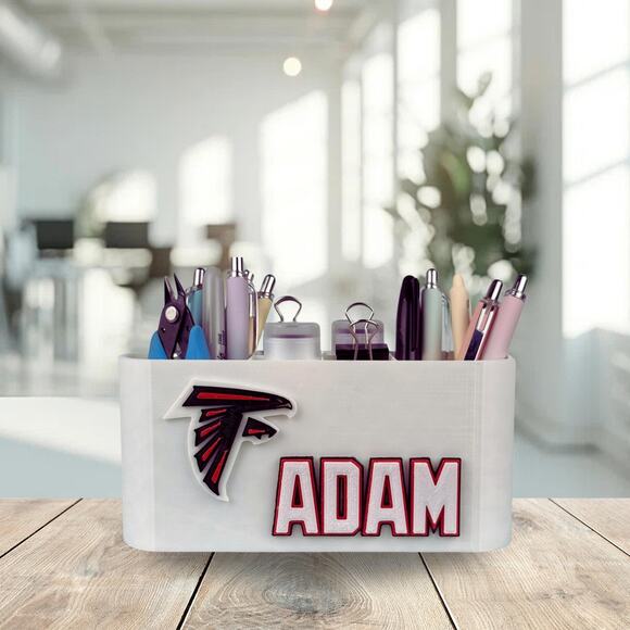 Personalized Falcons Desk Organizer, Custom Falcons Gifts, Gift for Teacher - Picture 3 of 10
